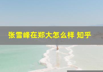 张雪峰在郑大怎么样 知乎